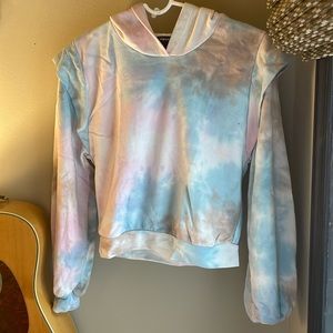 Girl’s aqua pink and blue tie-dye sweatshirt top size xs